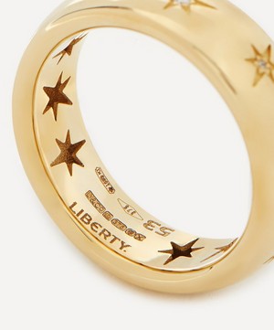 Liberty - 9ct Gold Handmade Ianthe Star Diamond Medium Band Ring image number 3