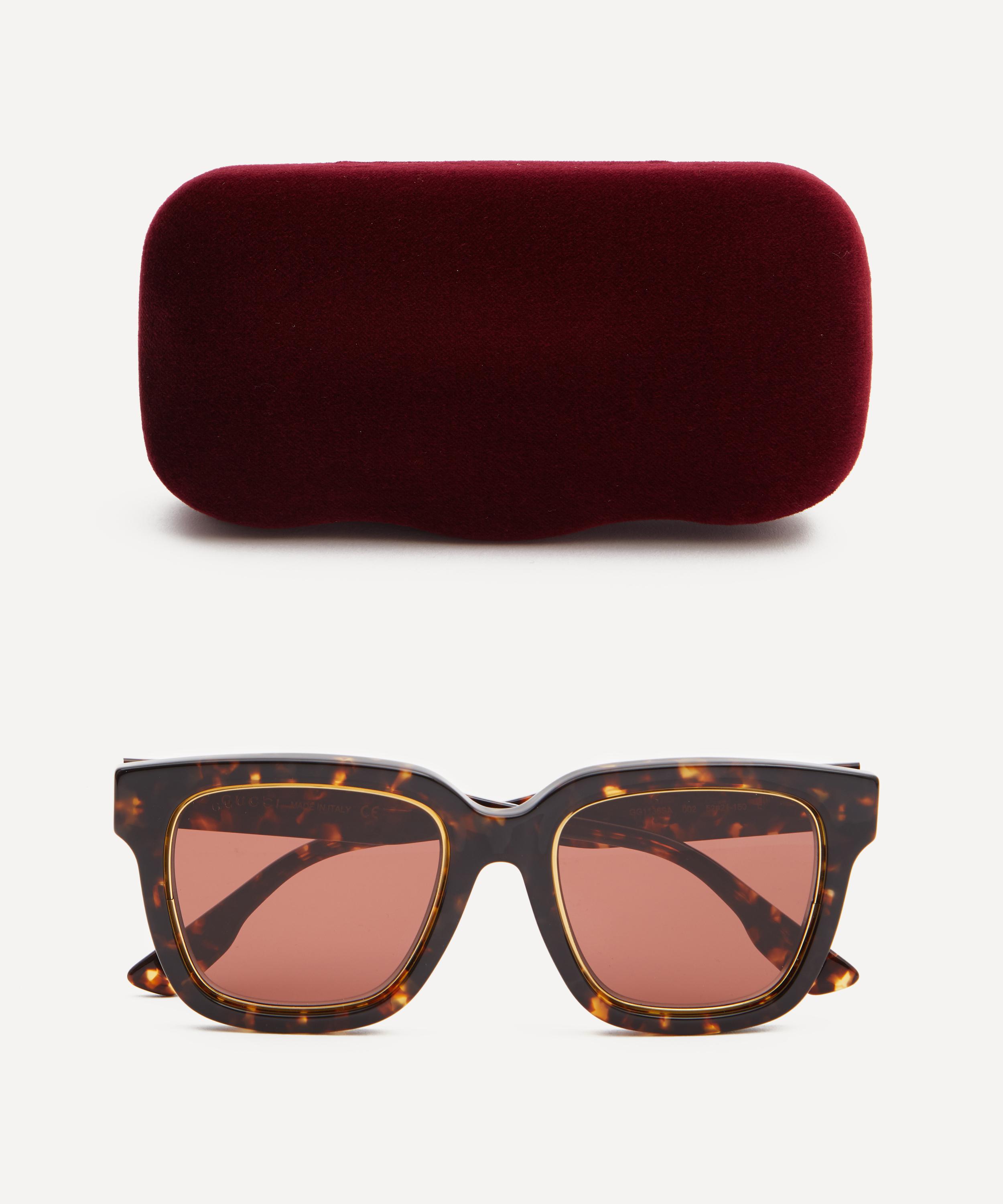 Gucci havana square clearance sunglasses