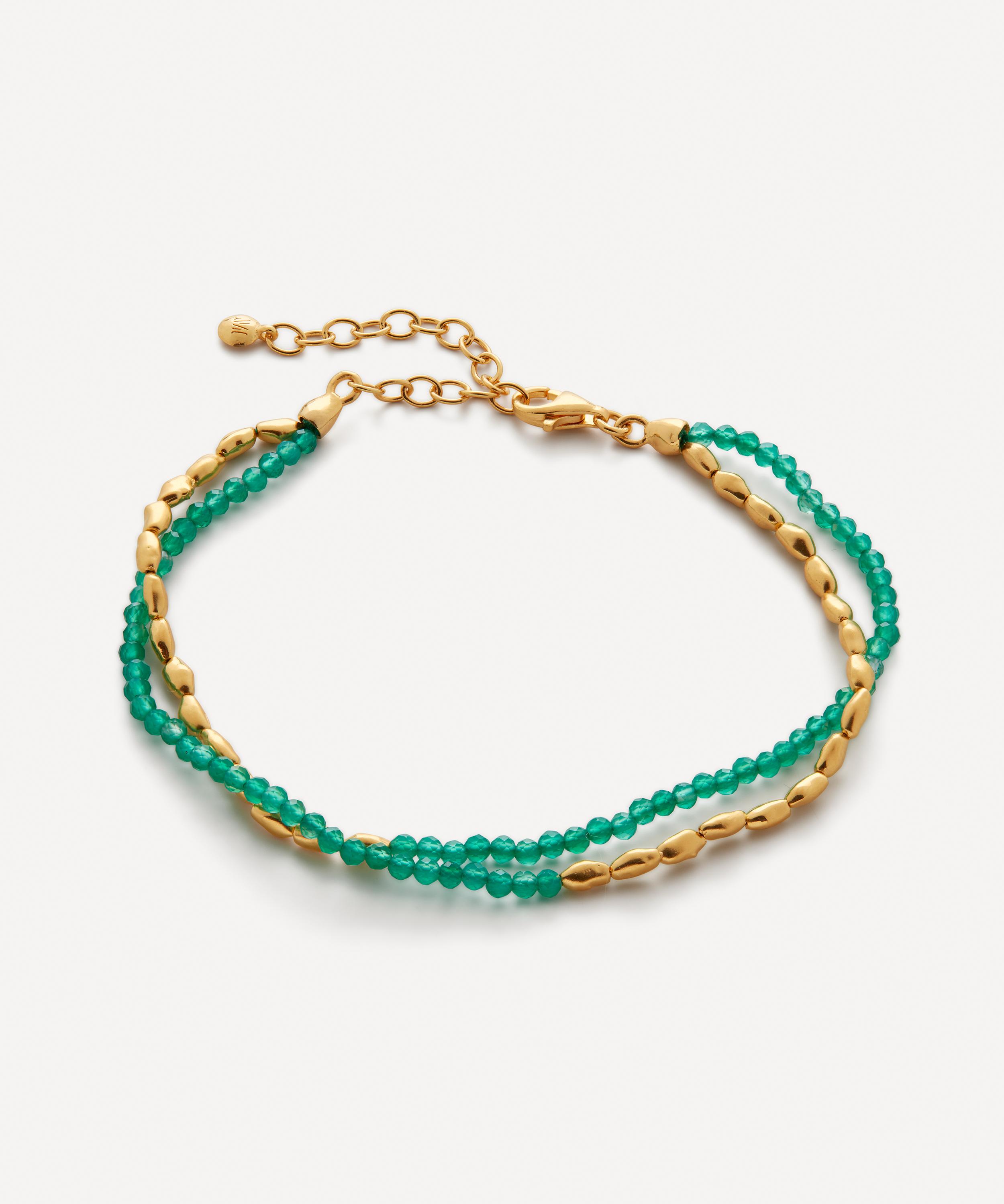 Monica Vinader - 18ct Gold Plated Vermeil Silver Mini Nugget Gemstone Beaded Bracelet image number 0