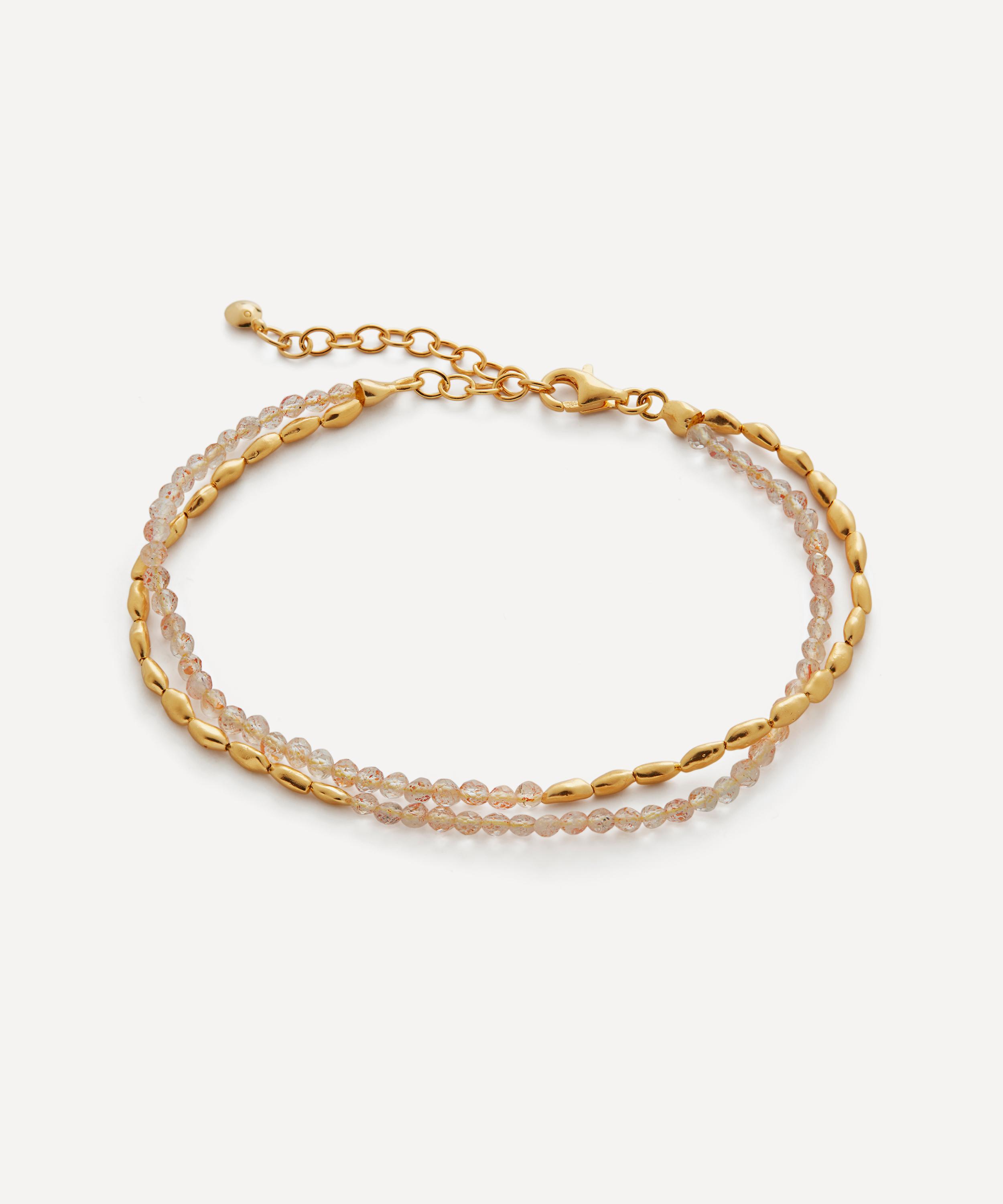 Monica Vinader - Gold Plated Vermeil Silver Mini Nugget Gemstone Beaded Bracelet image number 0