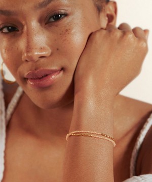 Monica Vinader - Gold Plated Vermeil Silver Mini Nugget Gemstone Beaded Bracelet image number 1