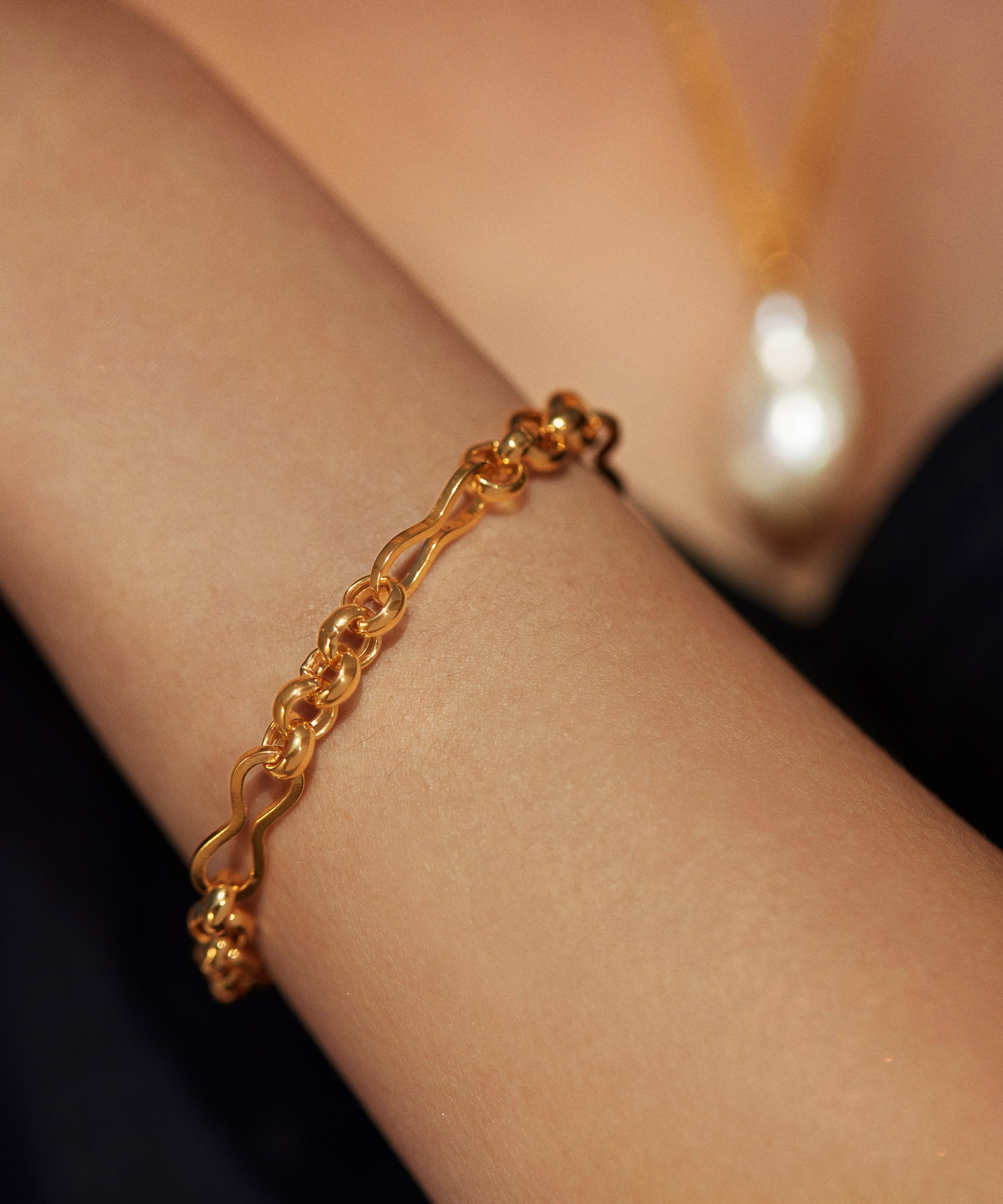 Monica Vinader - 18ct Gold Plated Vermeil Silver Heritage Link Chain Bracelet image number 1