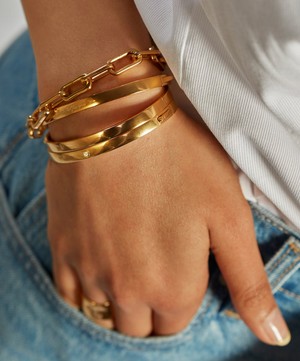Monica Vinader - Gold Plated Vermeil Silver Essential Bangle Bracelet image number 1