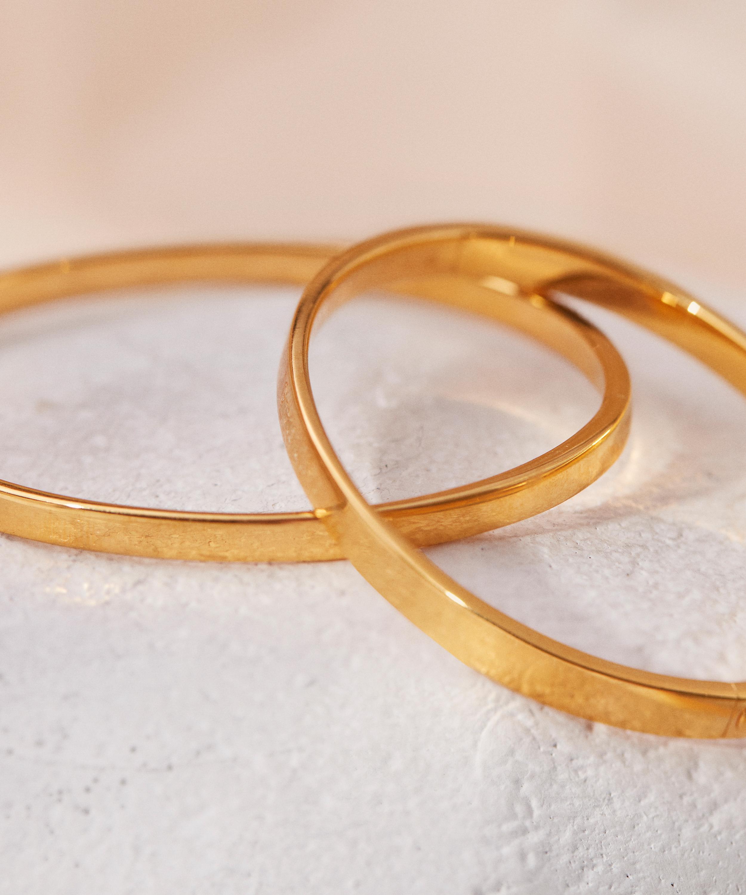 Monica Vinader - Gold Plated Vermeil Silver Essential Bangle Bracelet image number 2