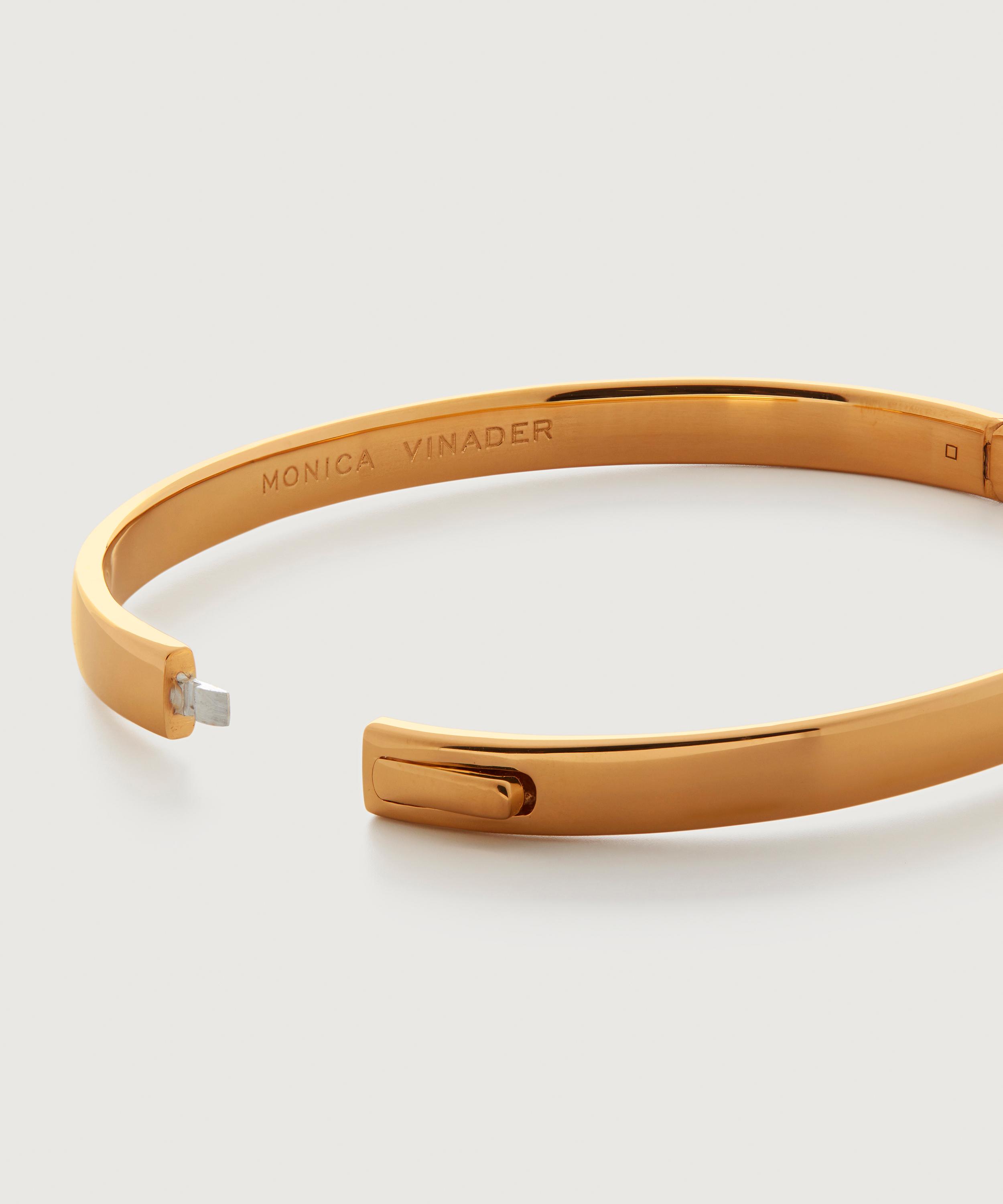 Monica Vinader - Gold Plated Vermeil Silver Essential Bangle Bracelet image number 3
