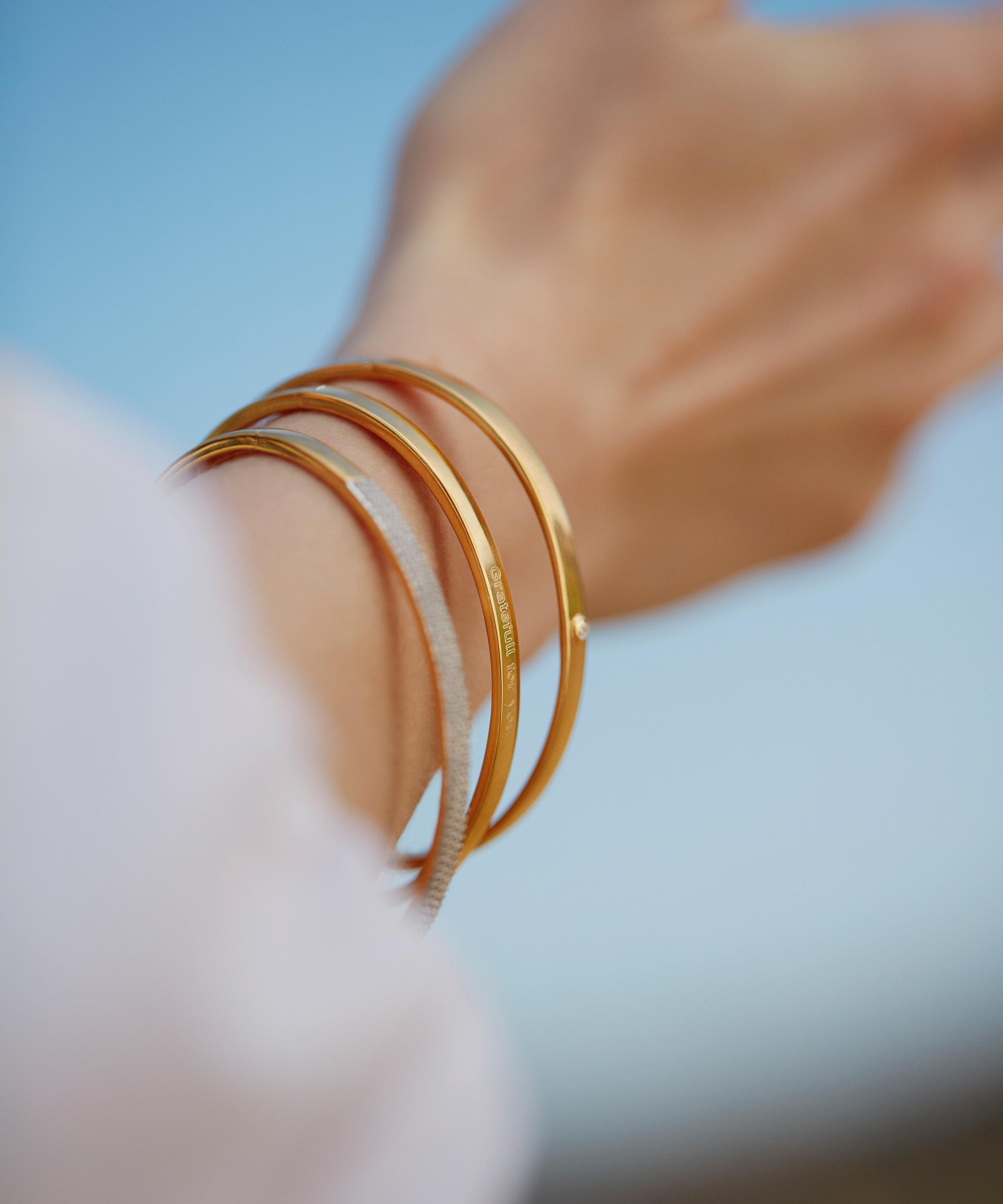 Silver and shop gold bangle bracelet