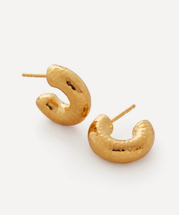 Monica Vinader - 18ct Gold Plated Vermeil Silver Siren Muse Chunky Small Hoop Earrings image number null