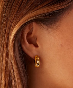 Monica Vinader - 18ct Gold Plated Vermeil Silver Siren Muse Chunky Small Hoop Earrings image number 2