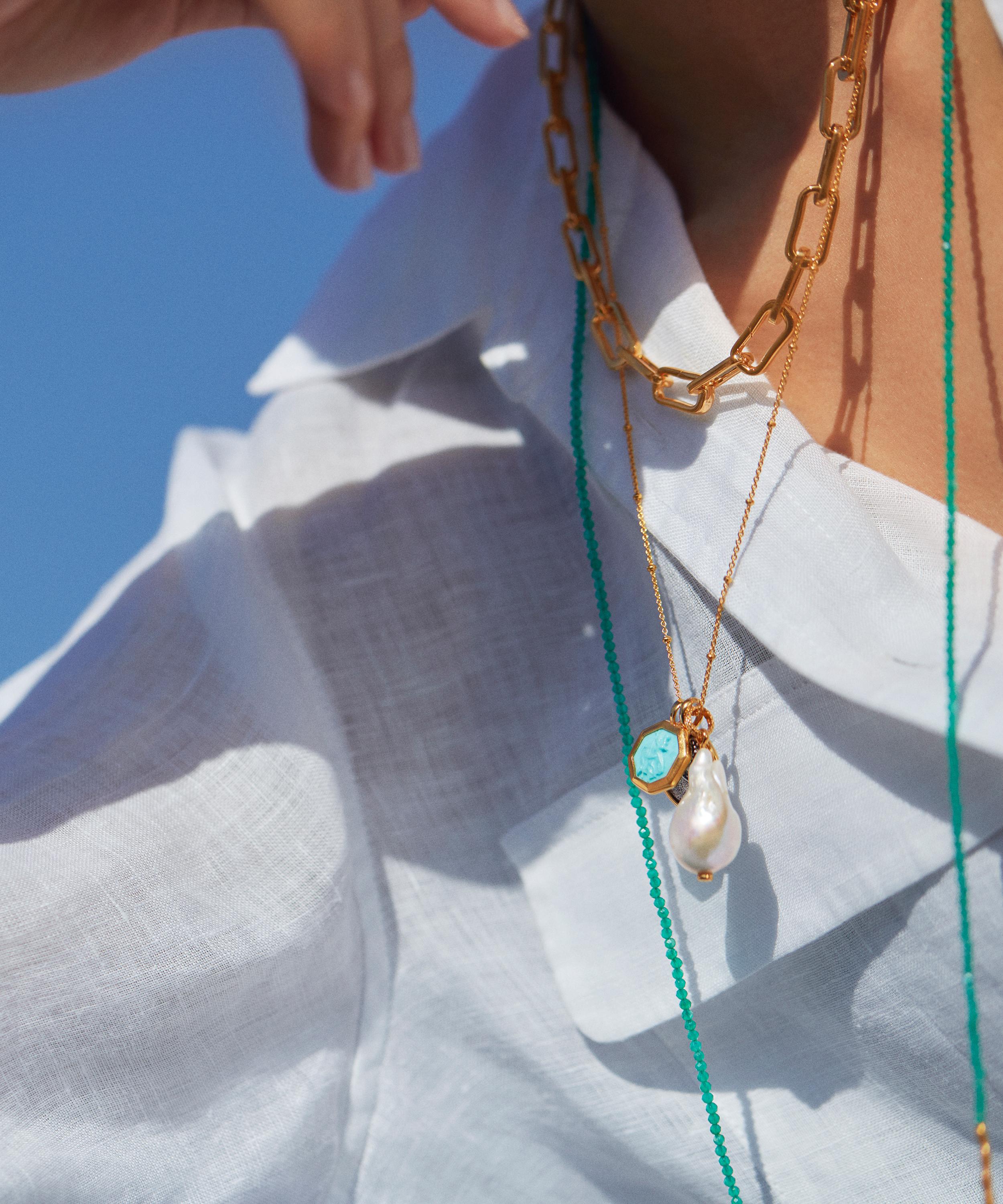 Monica Vinader - Gold Plated Vermeil Silver 36" Mini Nugget Long Gemstone Beaded Necklace image number 3