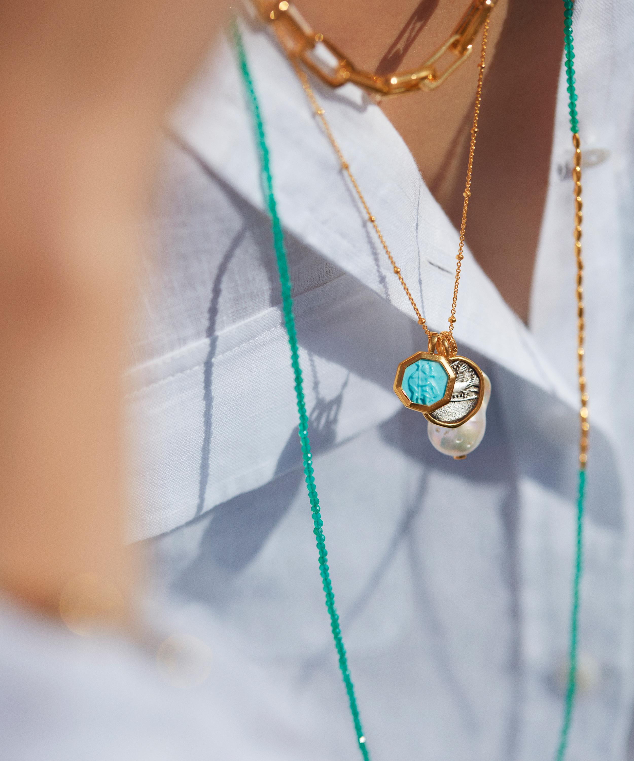 Gold Filled Clasp Vermeil Bead Turquoise Beaded Necklace