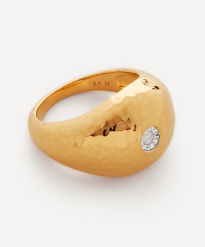 Monica Vinader - 18ct Gold Plated Vermeil Silver Deia Diamond Ring image number 0