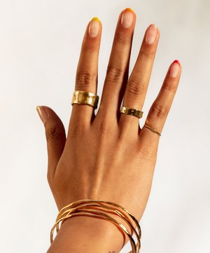 Monica Vinader - 18ct Gold Plated Vermeil Silver Siren Muse Mini Band Ring image number 2