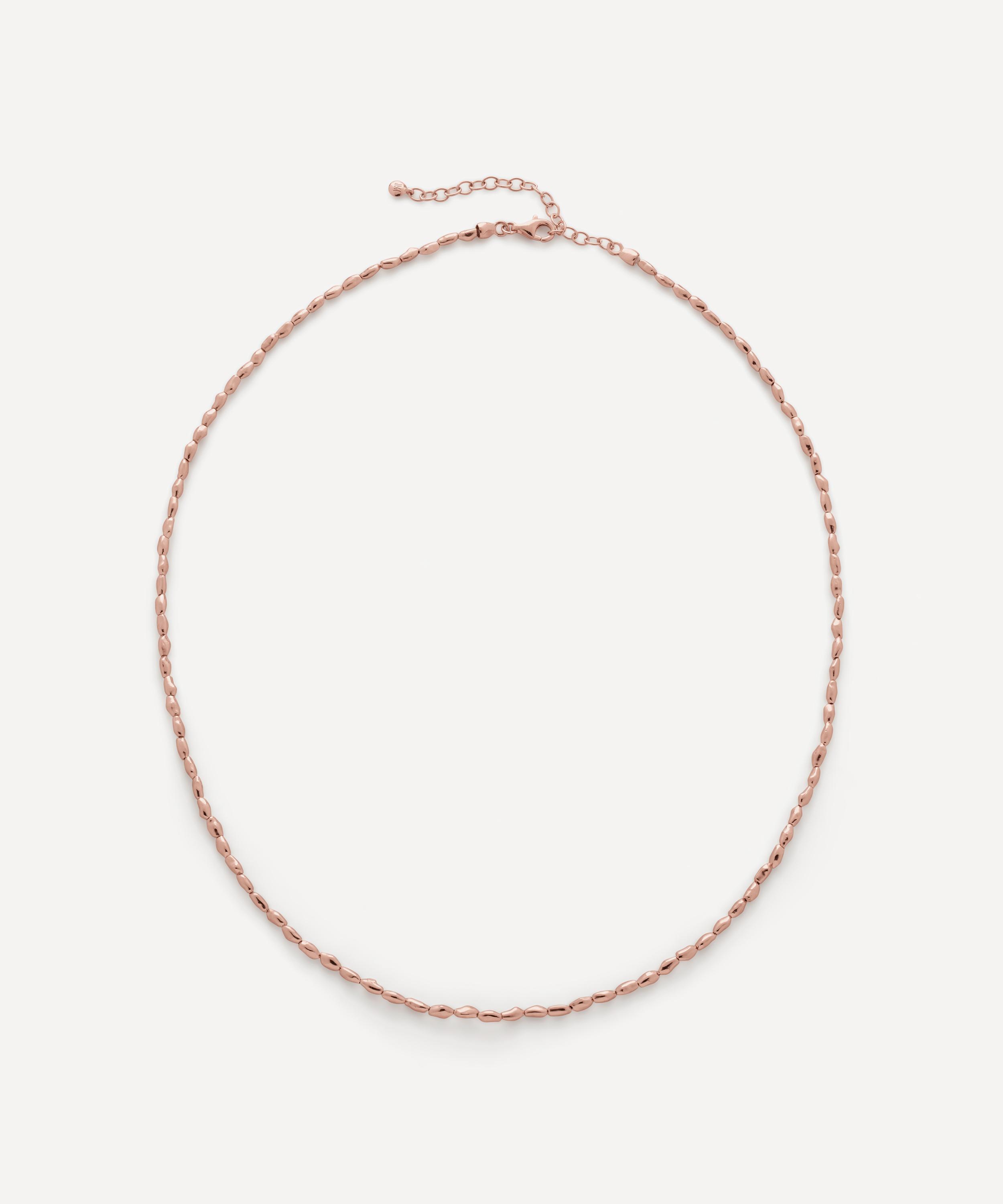 Monica Vinader - 18ct Rose Gold Plated Vermeil Silver 16-18" Mini Nugget Beaded Necklace image number 0