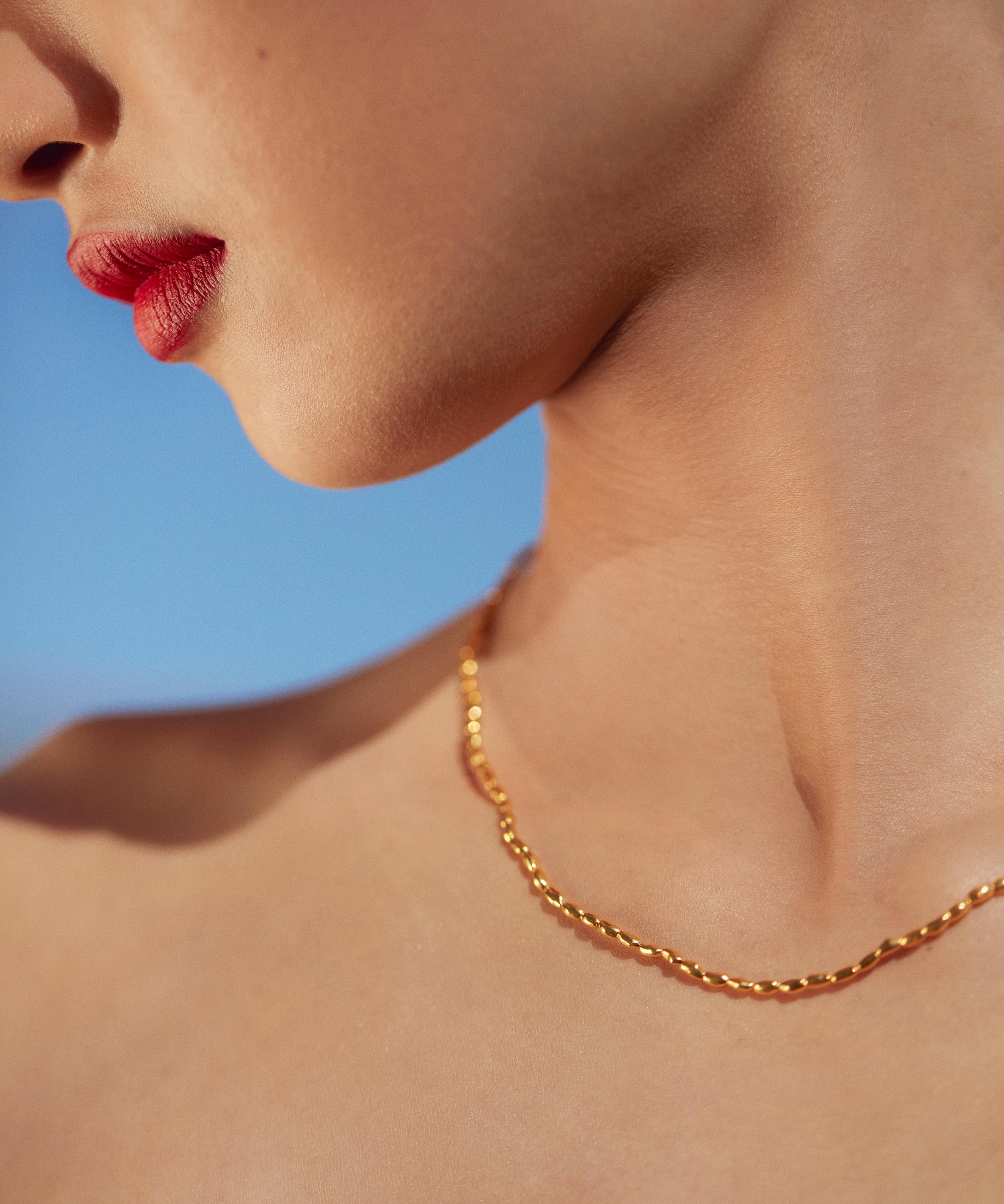 Monica Vinader - 18ct Rose Gold Plated Vermeil Silver 16-18" Mini Nugget Beaded Necklace image number 1