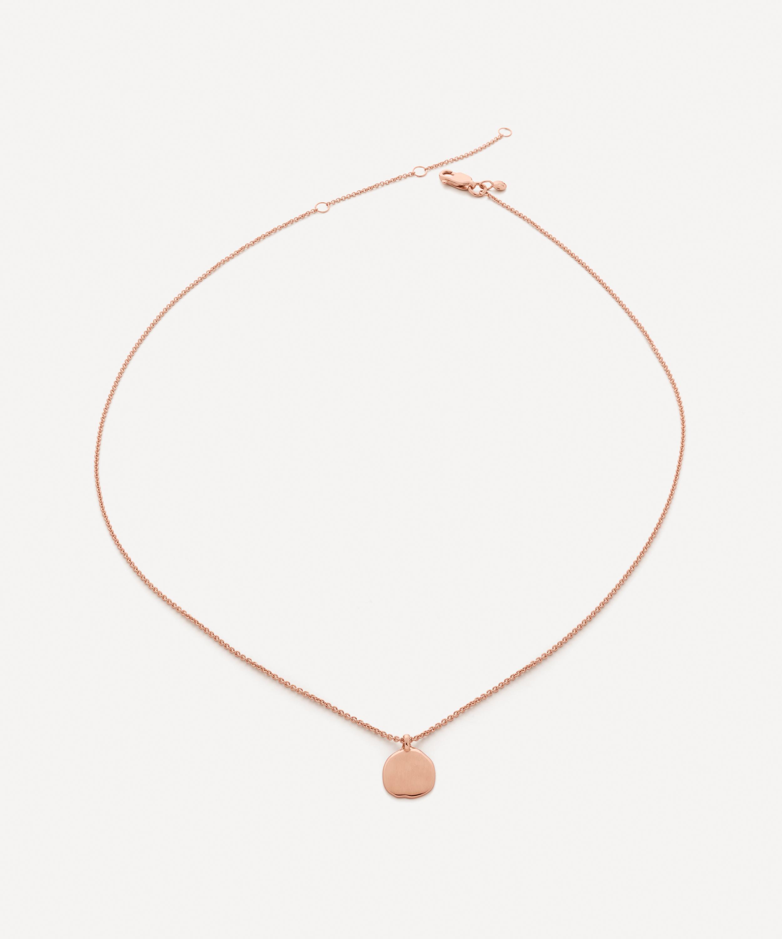 Monica Vinader - 18ct Rose Gold Plated Vermeil Silver Siren Petal Pendant Necklace image number 0