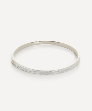 Monica Vinader - Sterling Silver Diamond Pave’ Essential Bangle Bracelet image number 0