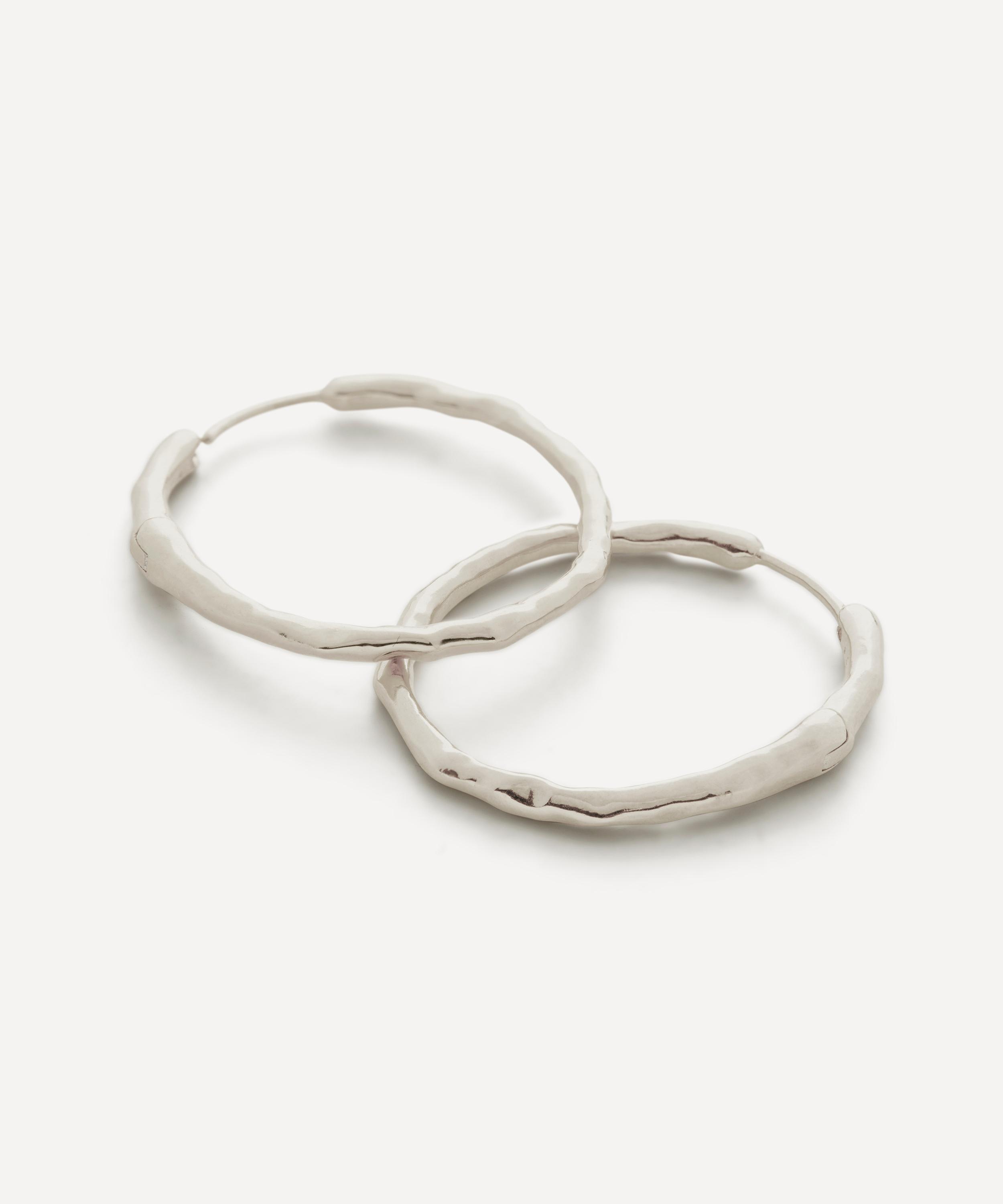 Monica Vinader - Sterling Silver Siren Muse Chunky Medium Hoop Earrings image number 0