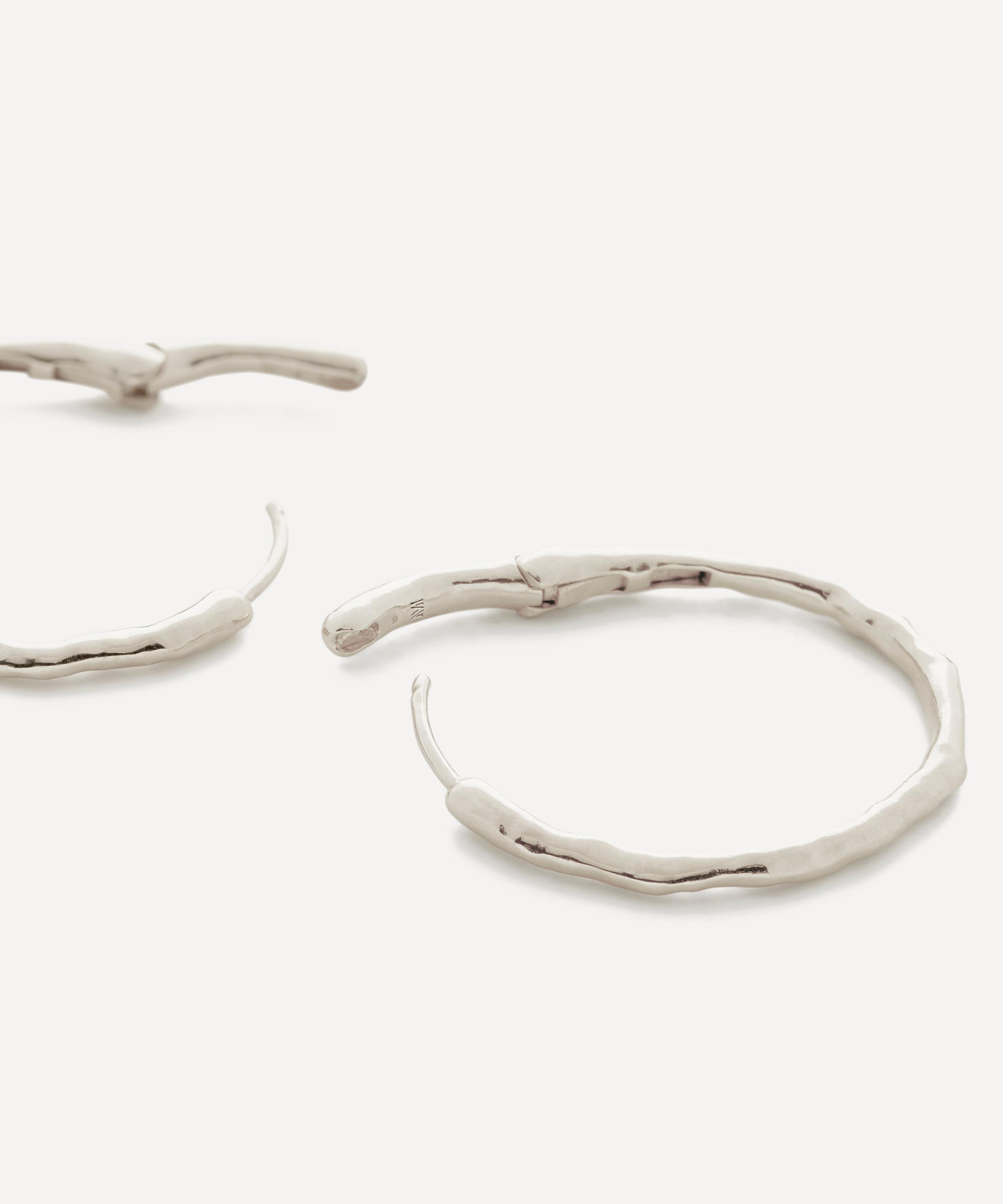 Monica Vinader - Sterling Silver Siren Muse Chunky Medium Hoop Earrings image number 2