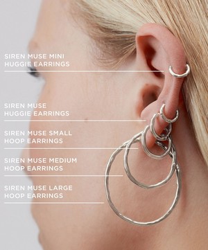 Monica Vinader - Sterling Silver Siren Muse Chunky Medium Hoop Earrings image number 3