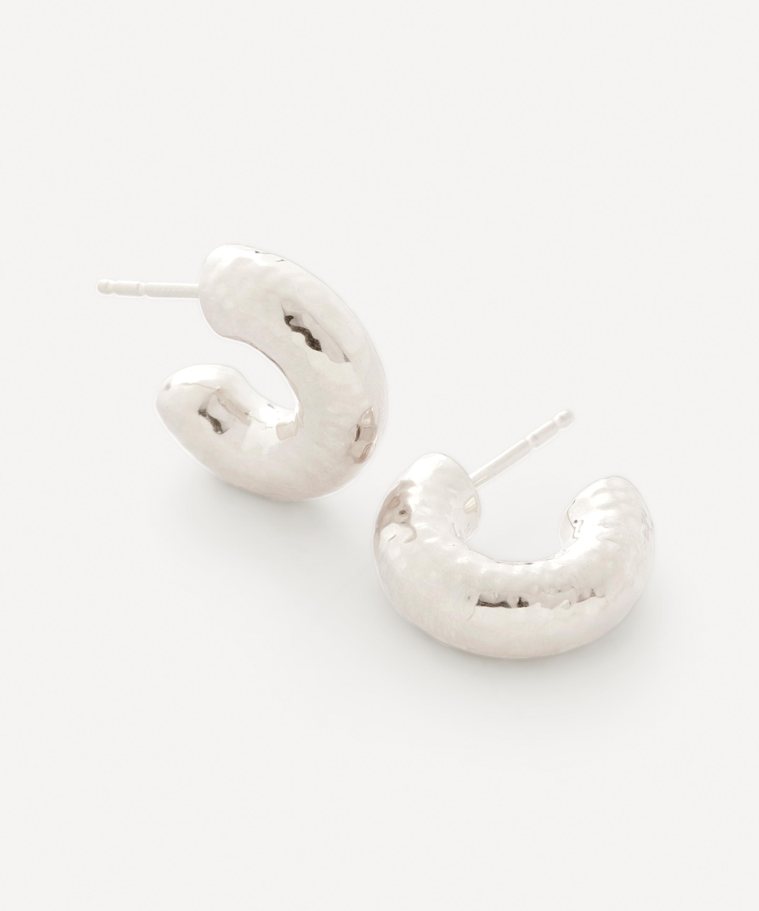 Monica Vinader - Sterling Silver Siren Muse Chunky Small Hoop Earrings image number 0