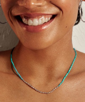 Monica Vinader - Sterling Silver Mini Nugget Gemstone Beaded Necklace image number 1