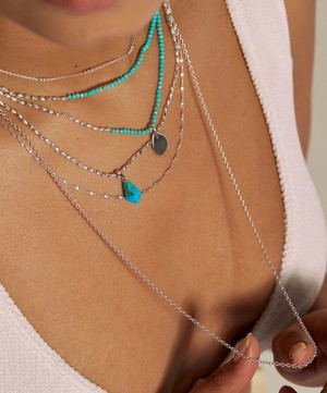 Monica Vinader - Sterling Silver Mini Nugget Gemstone Beaded Necklace image number 2