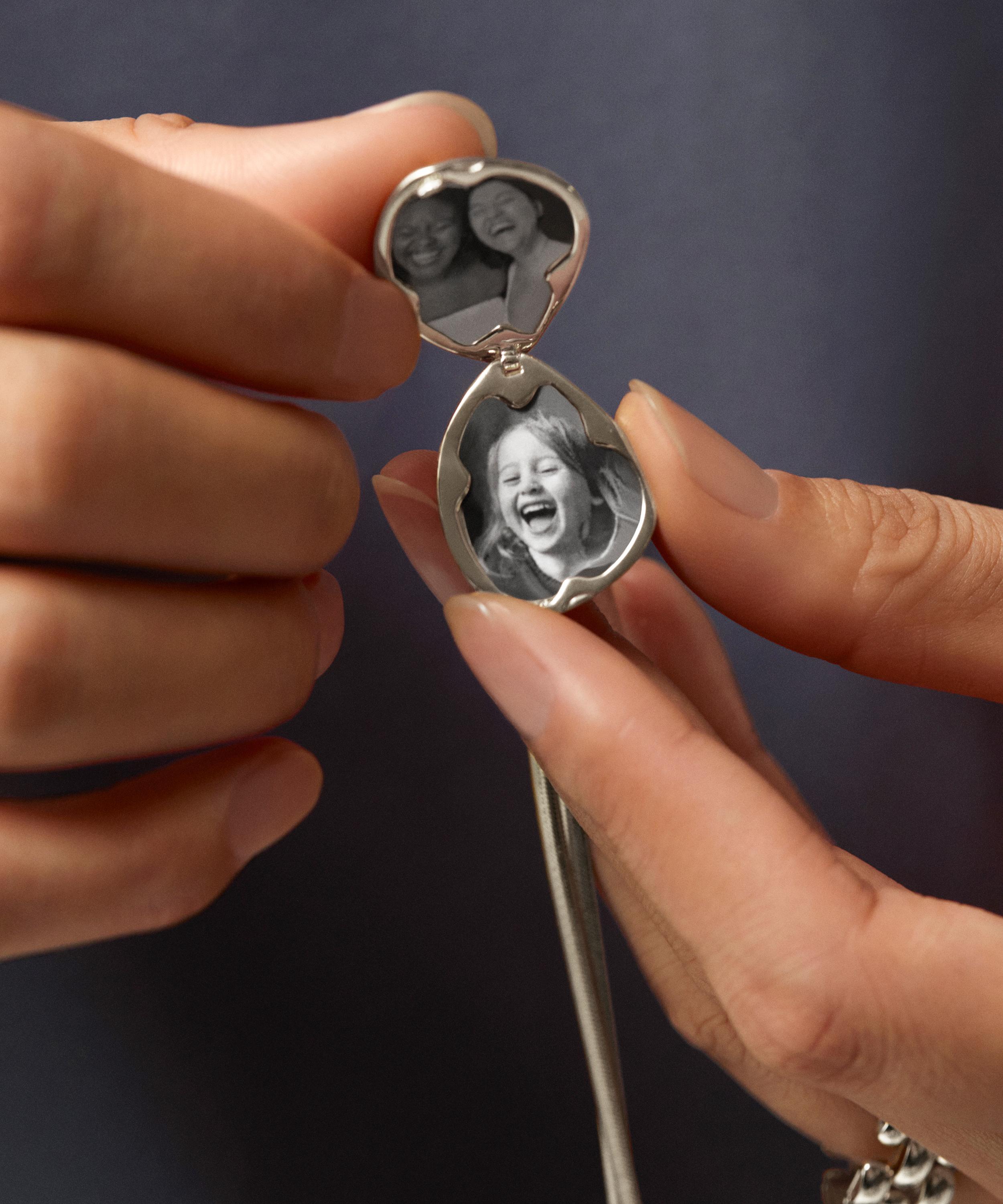 Monica Vinader - Sterling Silver Deia Pebble Locket image number 2