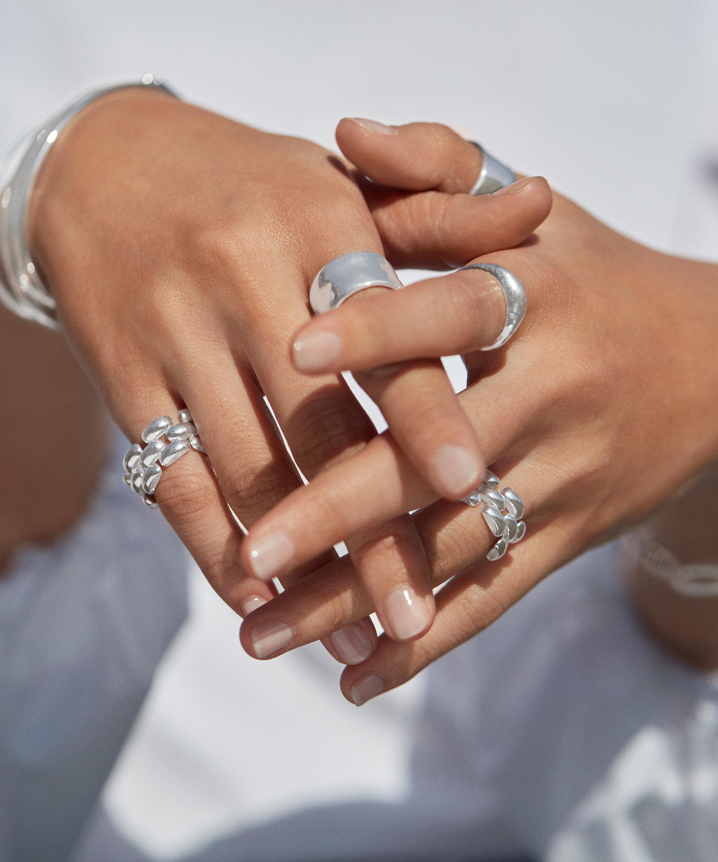 Heirloom Woven Chain Ring in Sterling Silver