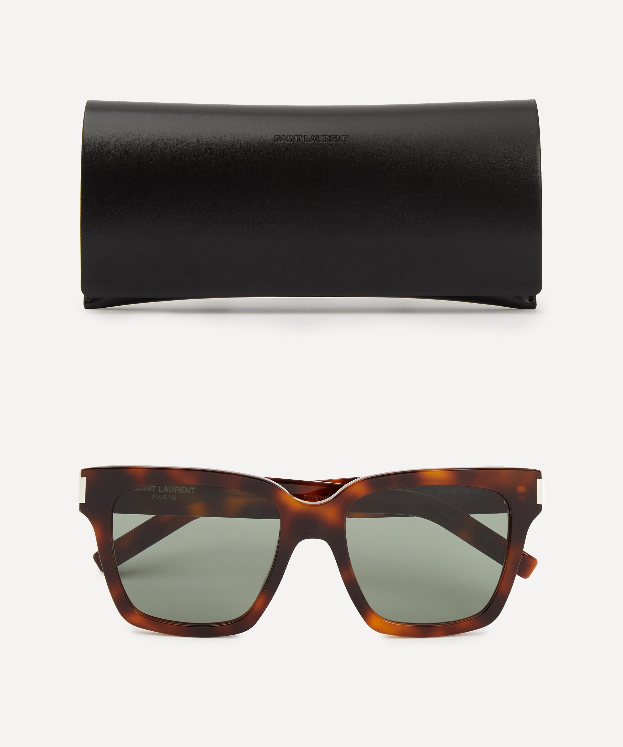 Saint Laurent - Tortoiseshell Square-Frame Acetate Sunglasses image number 4