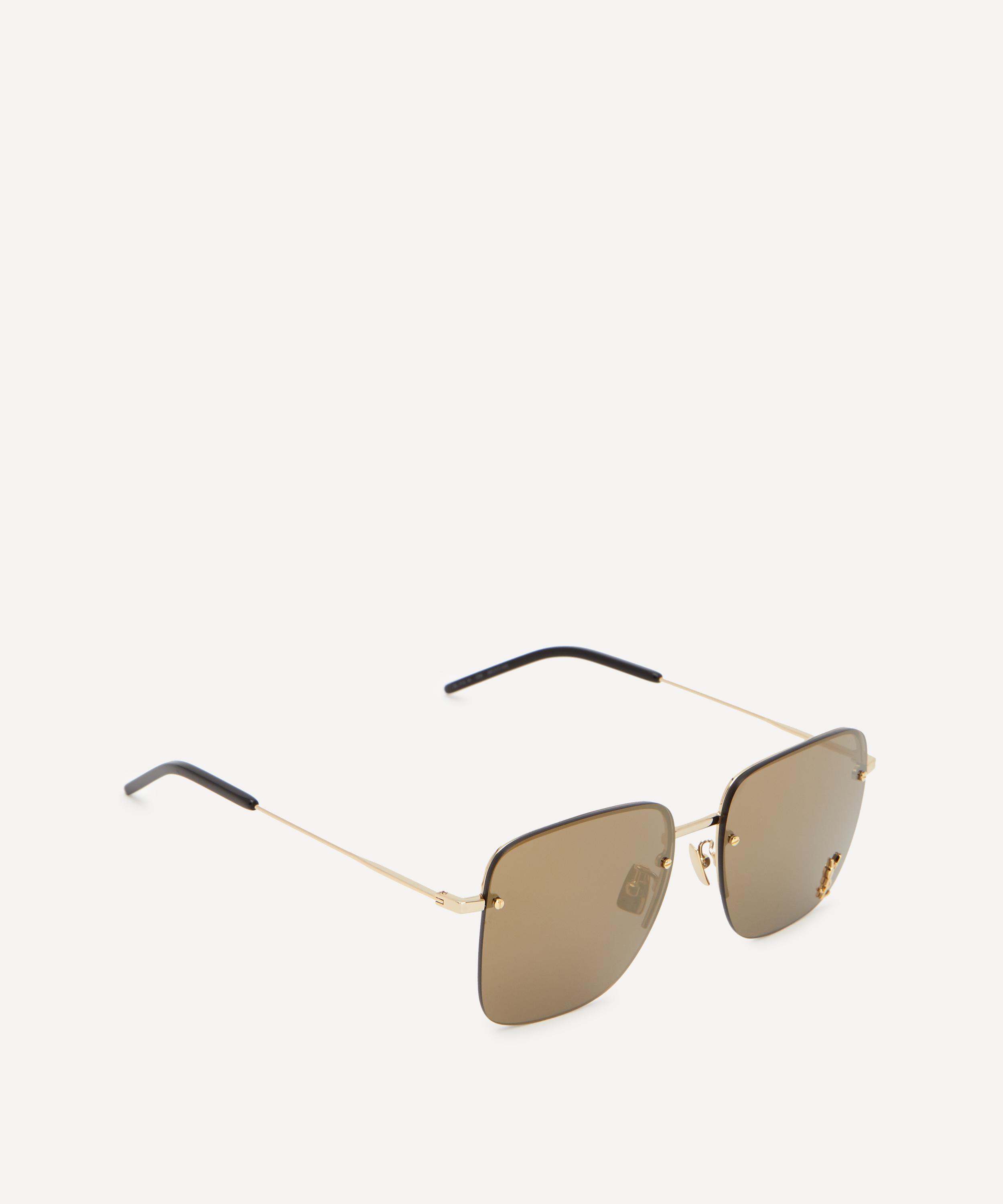 SAINT LAURENT- LIGHTWEIGHT SQUARE METAL SUNGLASSES