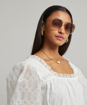 Chloé - Oversized Square Metal Sunglasses image number 1