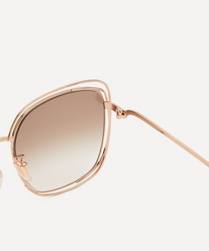 Chloé - Oversized Square Metal Sunglasses image number 3