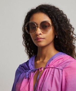 Chloé - Oversized Round Metal Sunglasses image number 1