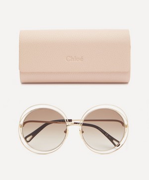 Chloé - Oversized Round Metal Sunglasses image number 4