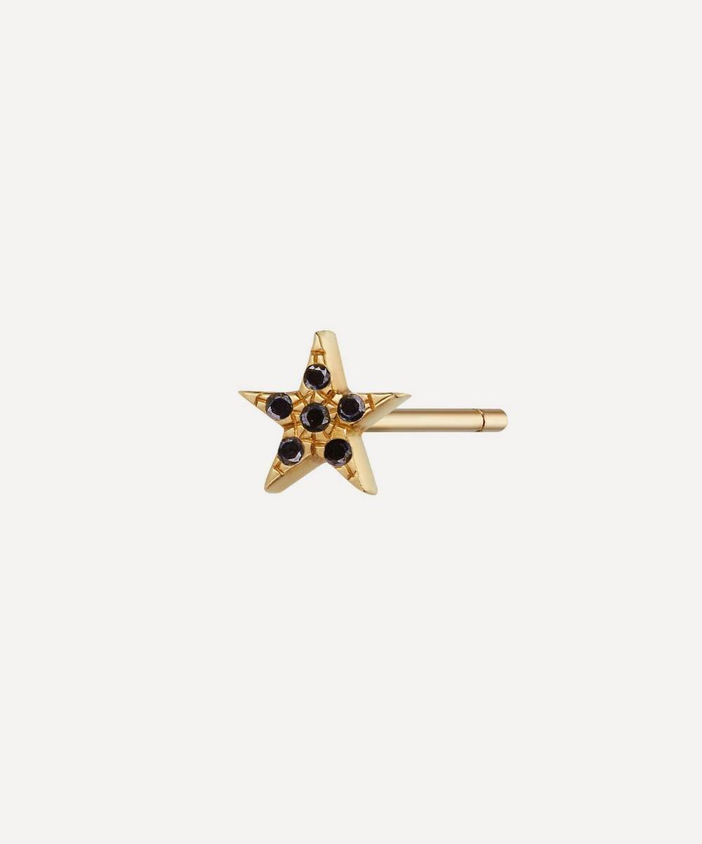 Otiumberg - 9ct Gold Black Diamond Star Stud Earring
