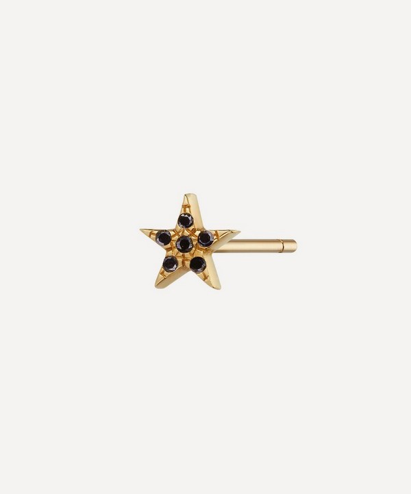 Otiumberg - 9ct Gold Black Diamond Star Stud Earring image number null