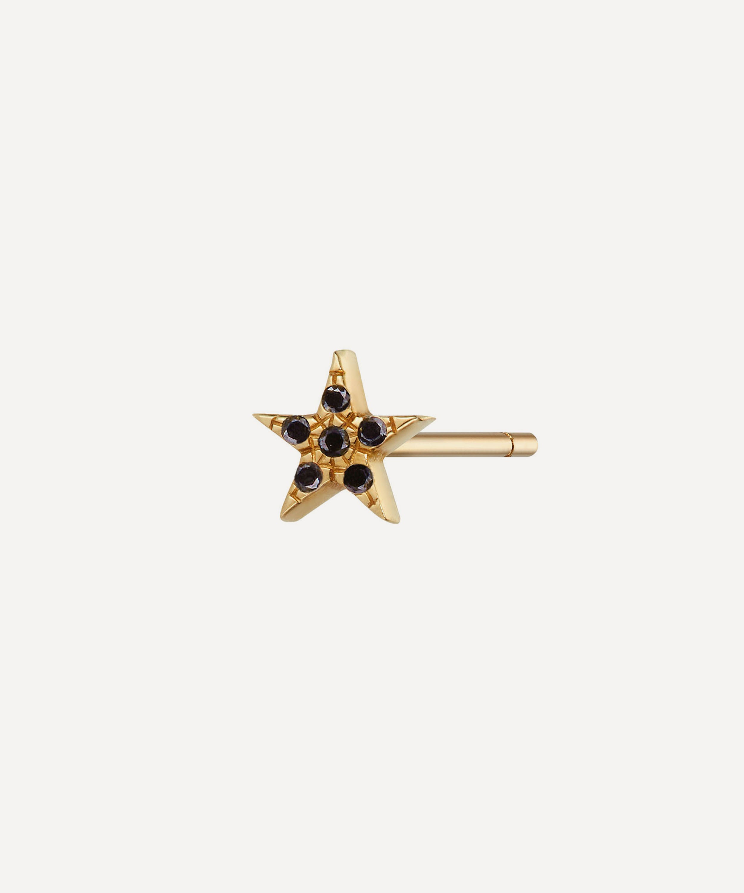 Otiumberg - 9ct Gold Black Diamond Star Stud Earring image number 0