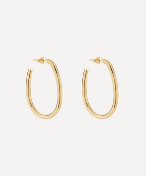 Otiumberg - Gold Plated Vermeil Silver Large Oval Hoop Earrings image number 0
