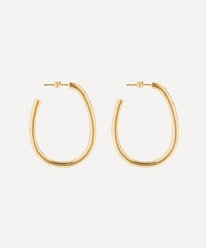 Otiumberg - Gold Plated Vermeil Silver Large Oval Hoop Earrings image number 1
