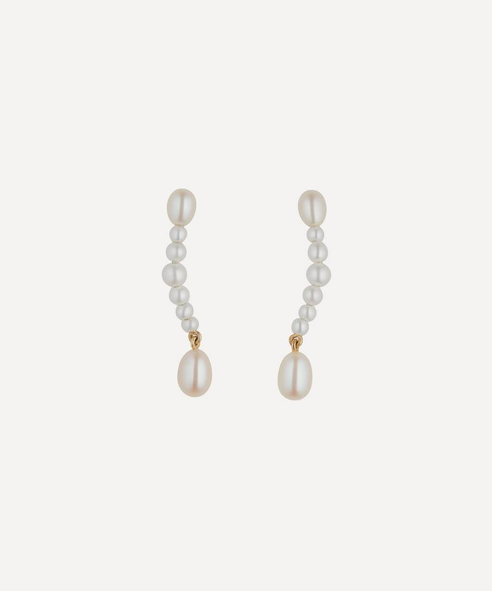 Otiumberg - Gold Plated Vermeil Silver Pearl Drop Earrings