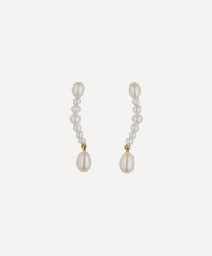 Otiumberg - Gold Plated Vermeil Silver Pearl Drop Earrings image number 0
