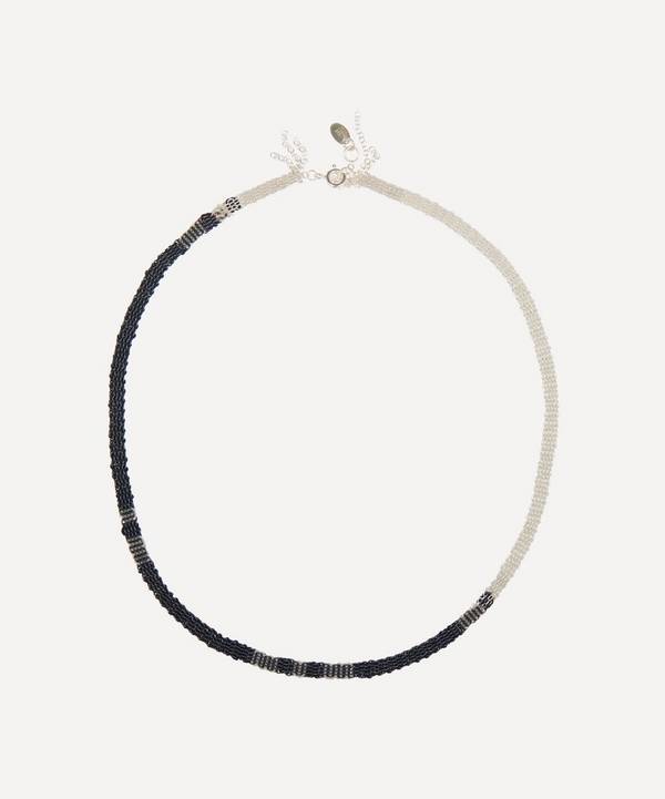 Stephanie Schneider - Oxidised Silver Two-Tone Woven Chain Necklace