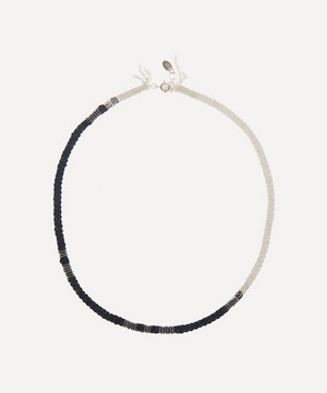Stephanie Schneider - Oxidised Silver Two-Tone Woven Chain Necklace image number 0