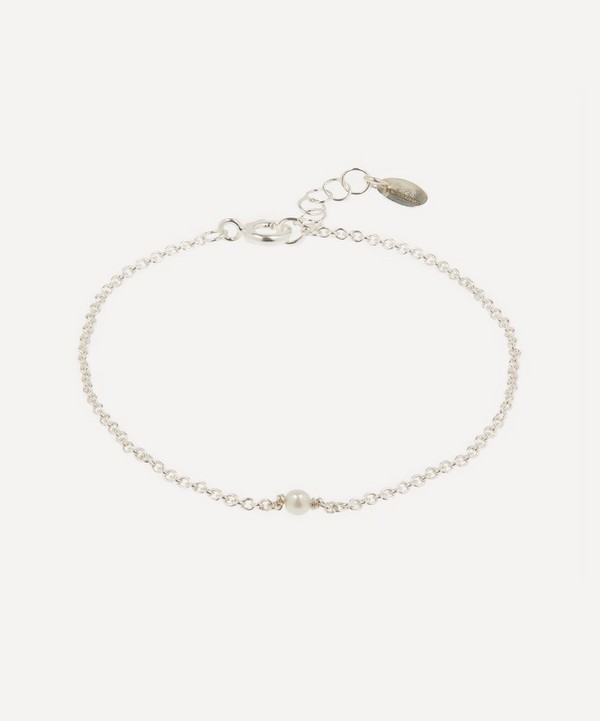 Stephanie Schneider - Sterling Silver White Akoya Pearl Chain Bracelet image number null