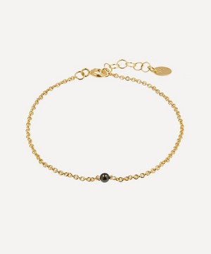 Stephanie Schneider - Gold-Plated Black Akoya Pearl Chain Bracelet image number 0