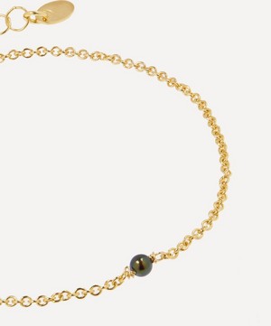 Stephanie Schneider - Gold-Plated Black Akoya Pearl Chain Bracelet image number 3