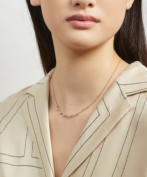 Stephanie Schneider - Rose Gold-Plated Grey Diamond and Blue Sapphire Chain Necklace image number 1