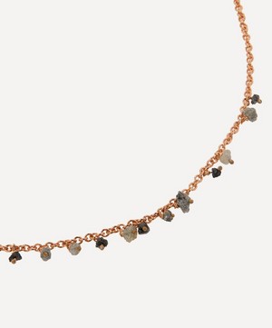 Stephanie Schneider - Rose Gold-Plated Grey Diamond and Blue Sapphire Chain Necklace image number 2