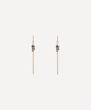 Stephanie Schneider - Rose Gold-Plated Grey Diamond and Blue Sapphire Chain Earrings image number 0