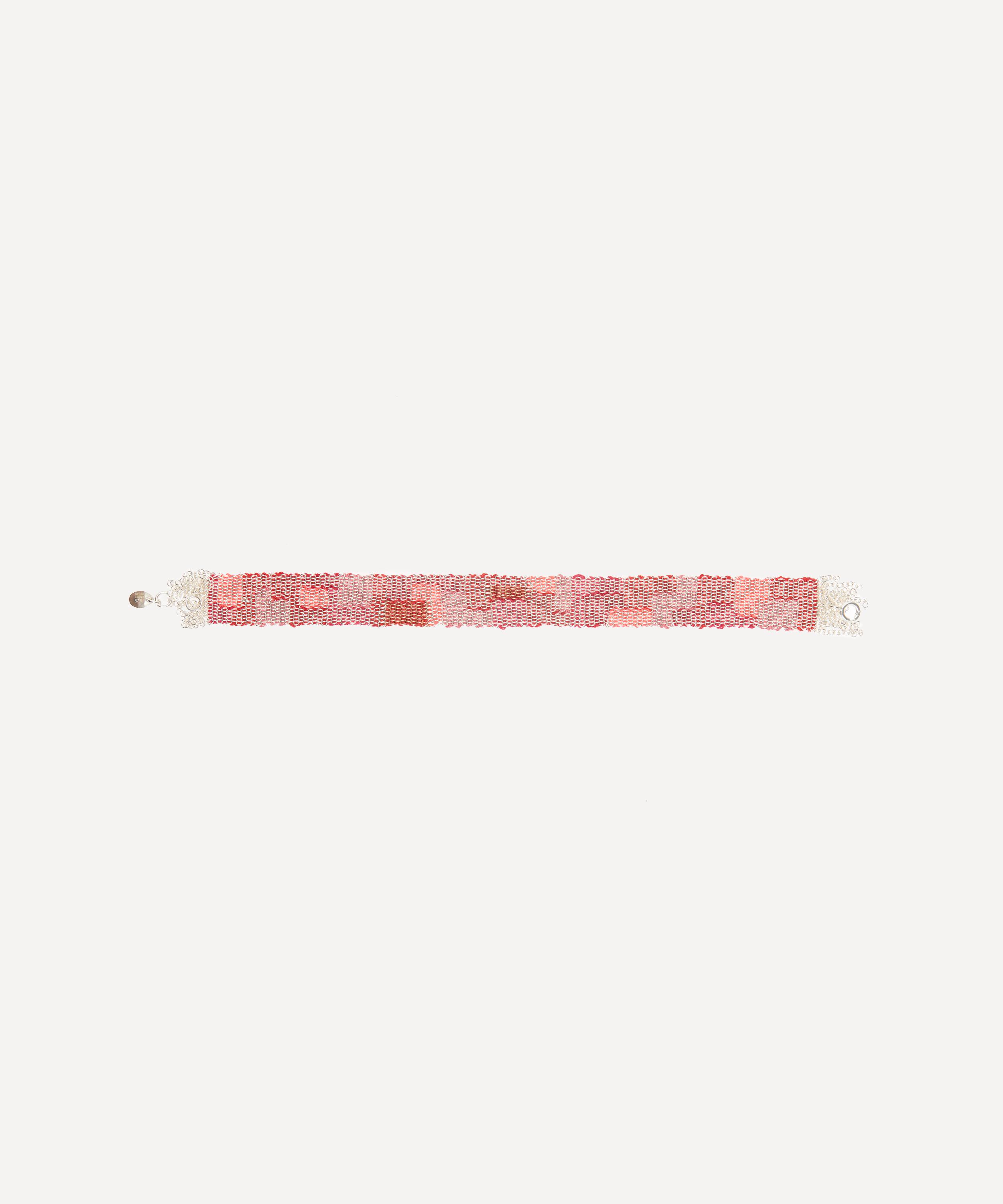 Stephanie Schneider - Sterling Silver Wide Pink Coral Chain Bracelet image number 0